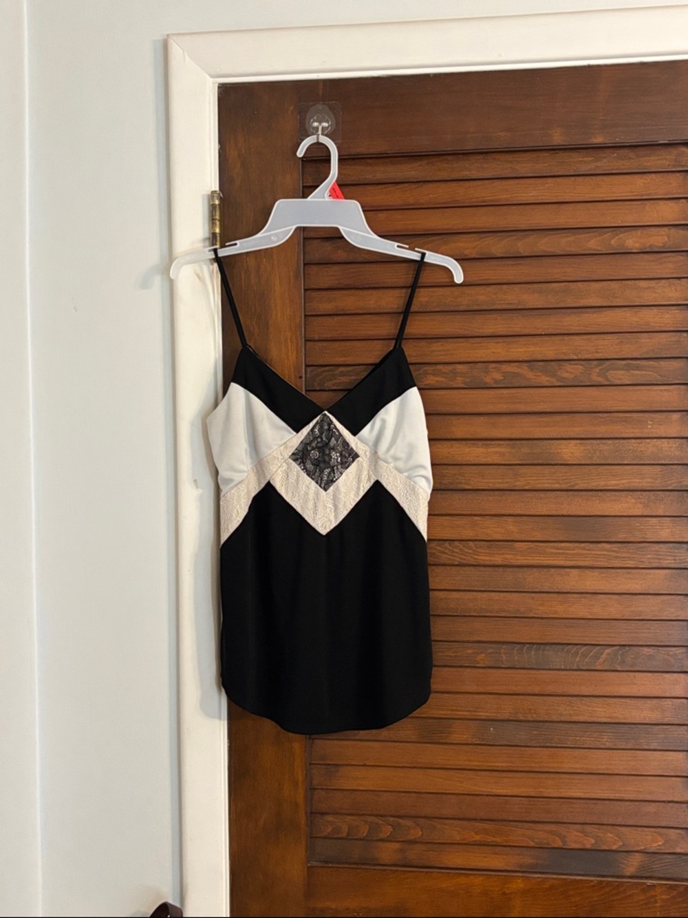 Express Black and Cream Lace-Trimmed Camisole
